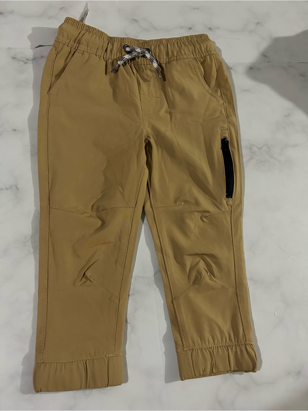 Kids Stretch Jogger Pants - Tan